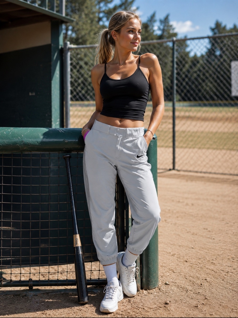Nike Women’s Gray Softball Baseball Knicker Pants 3/4 Length Medium NWT